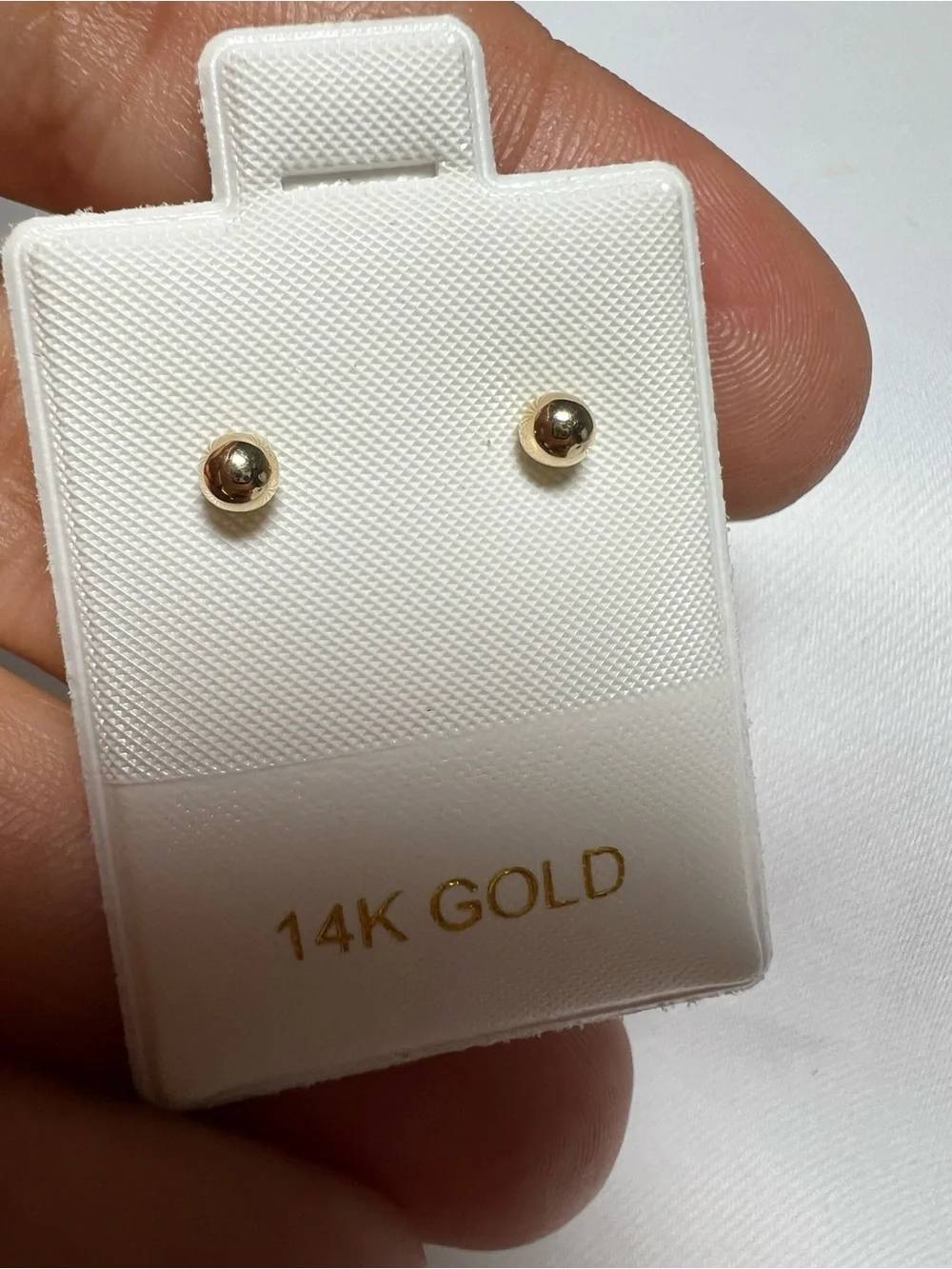 14K  3mm Gold Ball Stud Earrings